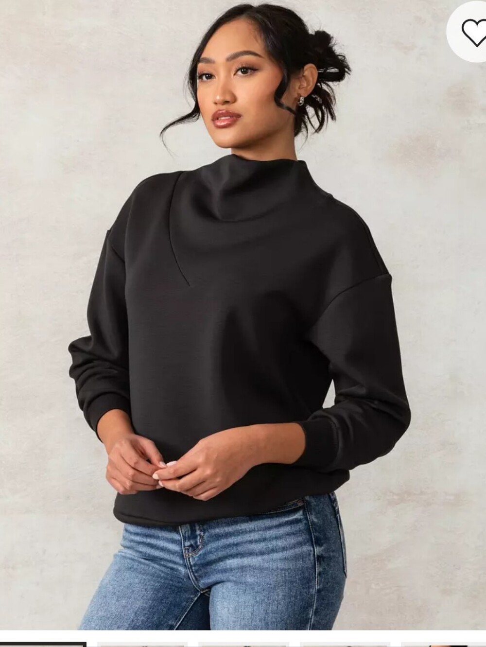 Black Mock Neck Women's Sweater BUCKLE BLACK
